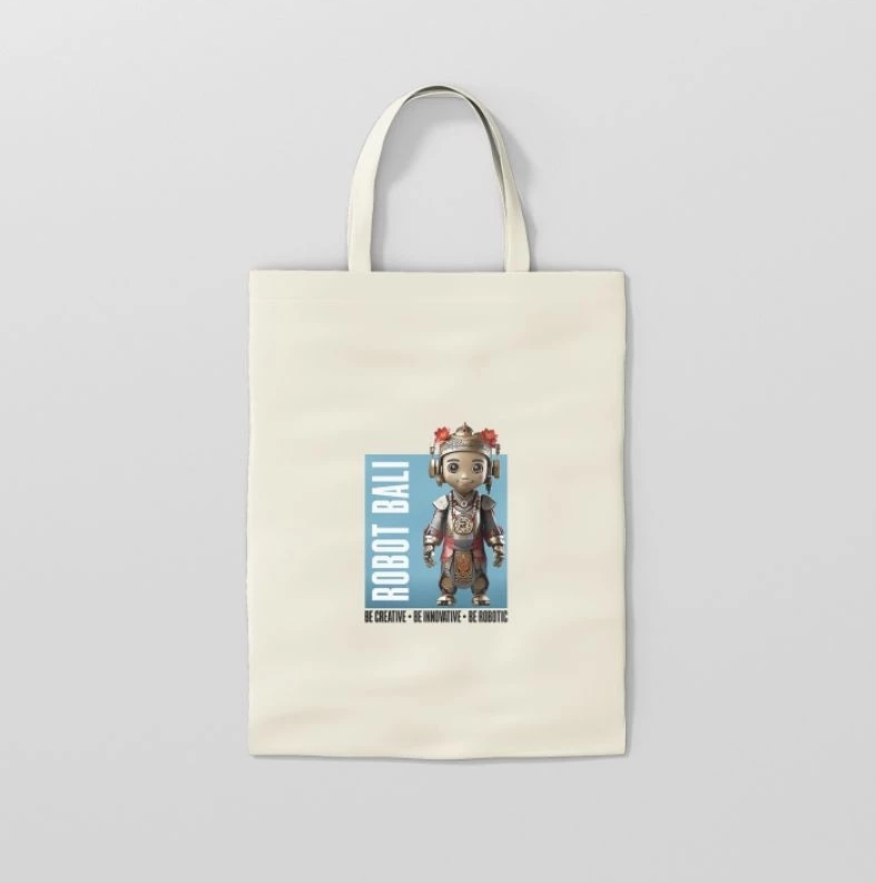 TAS TOTEBAG BLACU SABLON ROBOT BALI TERMURAH